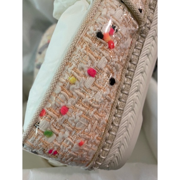 Chanel 19S Tweed/Plastic Espadrilles Shoes in Coral/White color - Picture 7 of 8